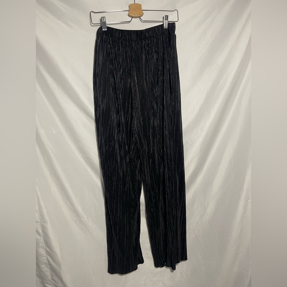Banana Republic Sloan Black Pleated Wide Leg Pants Size Large - Picture 6 of 7